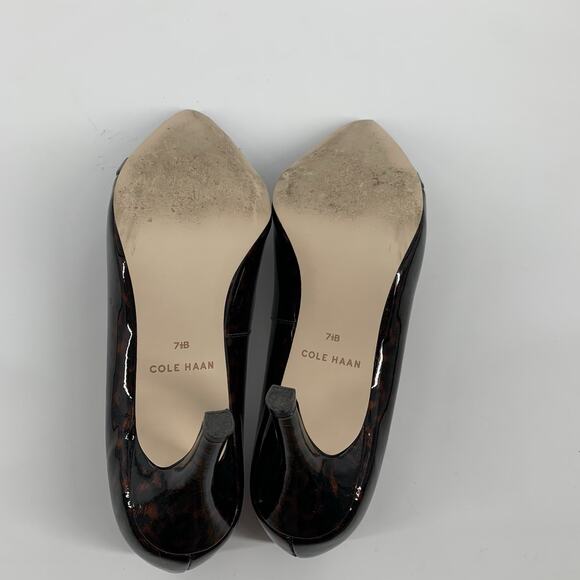 $150 Cole Haan Grand OS Juliana Detailed Pointed Toe Pump 7.5 B Leather Cheetah - Picture 10 of 10
